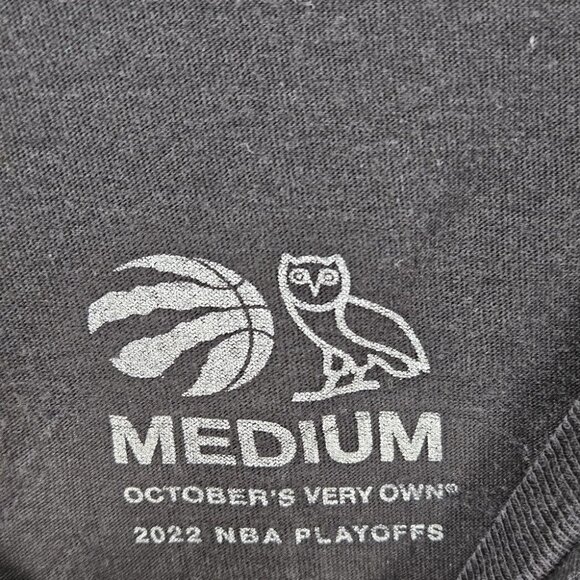 Octobers Very Own OVO Toronto Raptors 2022 NBA Playoffs T-Shirt Men's Sz M Black - Picture 8 of 10